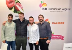 Vincenzo, Stephane, Cristiano y Thomas, en el stand de PSB Producción Vegetal.